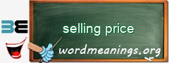 WordMeaning blackboard for selling price